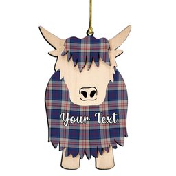 ScotsTee Shop Scottish Stewart of Appin Hunting Dress Couple Tartan Highland Cow Ornament Acrylic