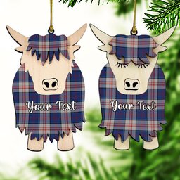 ScotsTee Shop Scottish Stewart of Appin Hunting Dress Couple Tartan Highland Cow Ornament Acrylic