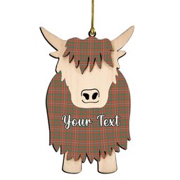 ScotsTee Shop Scottish MacKinnon Ancient Couple Tartan Highland Cow Ornament Acrylic