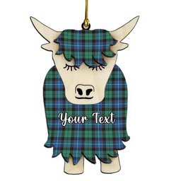 ScotsTee Shop Scottish Hunter Ancient Couple Tartan Highland Cow Ornament Acrylic