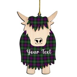 ScotsTee Shop Scottish Wilsons 175 Couple Tartan Highland Cow Ornament Acrylic