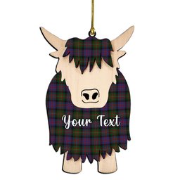 ScotsTee Shop Scottish MacDonell of Glengarry 2 Couple Tartan Highland Cow Ornament Acrylic