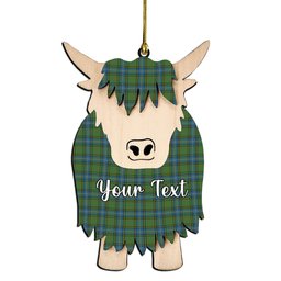 ScotsTee Shop Scottish McMillan Hunting Ancient Couple Tartan Highland Cow Ornament Acrylic