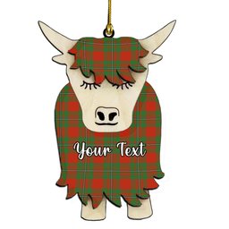 ScotsTee Shop Scottish Gregor of Cardney Ancient Couple Tartan Highland Cow Ornament Acrylic
