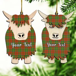 ScotsTee Shop Scottish MacDonald of Kingsburgh Ancient Couple Tartan Highland Cow Ornament Acrylic