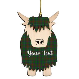 ScotsTee Shop Scottish Shaw of Tordarroch Green Hunting Couple Tartan Highland Cow Ornament Acrylic