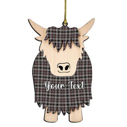 ScotsTee Shop Scottish Little Arisaid Couple Tartan Highland Cow Ornament Acrylic