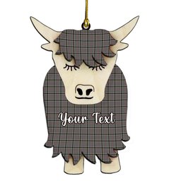 ScotsTee Shop Scottish Thomson Dress Grey Couple Tartan Highland Cow Ornament Acrylic