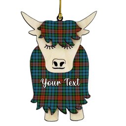 ScotsTee Shop Scottish Langston Couple Tartan Highland Cow Ornament Acrylic