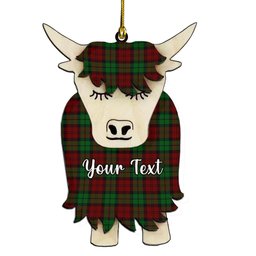 ScotsTee Shop Scottish MacCormick Dress Couple Tartan Highland Cow Ornament Acrylic
