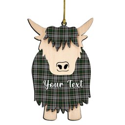 ScotsTee Shop Scottish Dalgliesh Dress Couple Tartan Highland Cow Ornament Acrylic