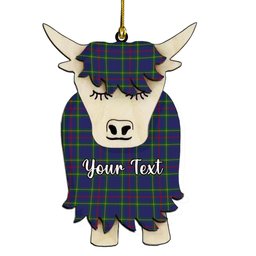 ScotsTee Shop Scottish Wheadon Couple Tartan Highland Cow Ornament Acrylic
