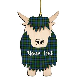 ScotsTee Shop Scottish MacLeod of Skye Couple Tartan Highland Cow Ornament Acrylic