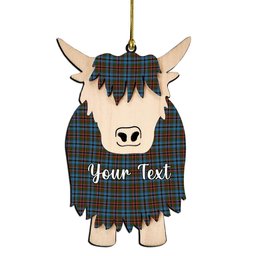 ScotsTee Shop Scottish Soutar Couple Tartan Highland Cow Ornament Acrylic
