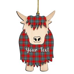 ScotsTee Shop Scottish MacLeay SC Couple Tartan Highland Cow Ornament Acrylic