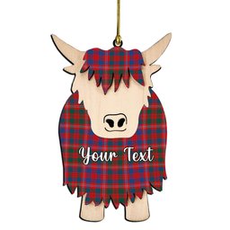 ScotsTee Shop Scottish MacColl Hunting Modern Couple Tartan Highland Cow Ornament Acrylic