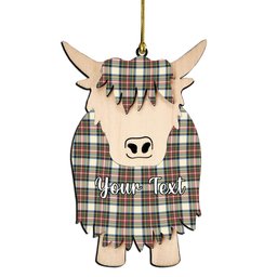 ScotsTee Shop Scottish Stewart Dress Modern SC Couple Tartan Highland Cow Ornament Acrylic