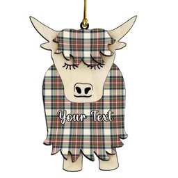 ScotsTee Shop Scottish Stewart Dress Modern SC Couple Tartan Highland Cow Ornament Acrylic