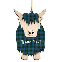 ScotsTee Shop Scottish Smithers Couple Tartan Highland Cow Ornament Acrylic