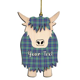 ScotsTee Shop Scottish US Marine Couple Tartan Highland Cow Ornament Acrylic