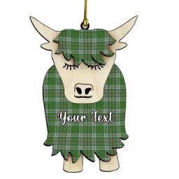 ScotsTee Shop Scottish Kennedy Ancient Clan Couple Tartan Highland Cow Ornament Acrylic