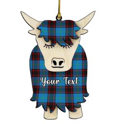 ScotsTee Shop Scottish Wedderburn Ancient Couple Tartan Highland Cow Ornament Acrylic