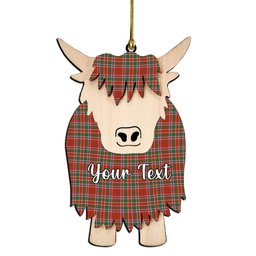 ScotsTee Shop Scottish McDonald of Lochmaddy Ancient Couple Tartan Highland Cow Ornament Acrylic