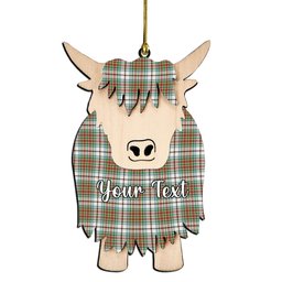 ScotsTee Shop Scottish MacBain Dress Ancient Couple Tartan Highland Cow Ornament Acrylic