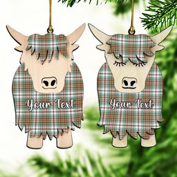 ScotsTee Shop Scottish MacBain Dress Ancient Couple Tartan Highland Cow Ornament Acrylic