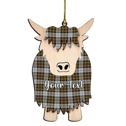 ScotsTee Shop Scottish MacKellar Dress Couple Tartan Highland Cow Ornament Acrylic