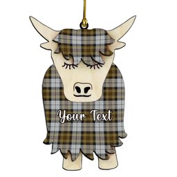 ScotsTee Shop Scottish MacKellar Dress Couple Tartan Highland Cow Ornament Acrylic