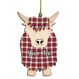 ScotsTee Shop Scottish MacPhee Dress Modern Couple Tartan Highland Cow Ornament Acrylic