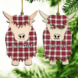 ScotsTee Shop Scottish MacPhee Dress Modern Couple Tartan Highland Cow Ornament Acrylic