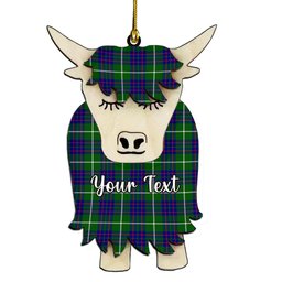 ScotsTee Shop Scottish McIntyre Hunting Modern Couple Tartan Highland Cow Ornament Acrylic