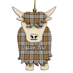 ScotsTee Shop Scottish MacKellar Dress Reproduction colours Couple Tartan Highland Cow Ornament Acrylic