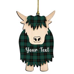 ScotsTee Shop Scottish McArthur-Fox Hunting Modern Couple Tartan Highland Cow Ornament Acrylic