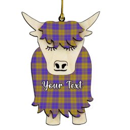 ScotsTee Shop Scottish MacLachlan 5 Couple Tartan Highland Cow Ornament Acrylic