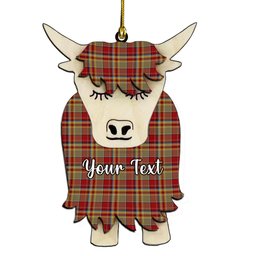 ScotsTee Shop Scottish MacGlashan 3 Couple Tartan Highland Cow Ornament Acrylic
