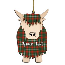 ScotsTee Shop Scottish Prince of Wales Couple Tartan Highland Cow Ornament Acrylic