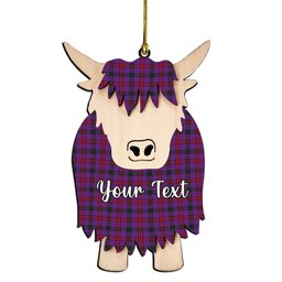ScotsTee Shop Scottish Montgomery Modern Couple Tartan Highland Cow Ornament Acrylic