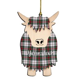 ScotsTee Shop Scottish McDuff Dress Modern Couple Tartan Highland Cow Ornament Acrylic