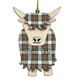 ScotsTee Shop Scottish Stewart Dress Ancient Couple Tartan Highland Cow Ornament Acrylic