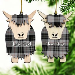 ScotsTee Shop Scottish MacPherson Dress Couple Tartan Highland Cow Ornament Acrylic