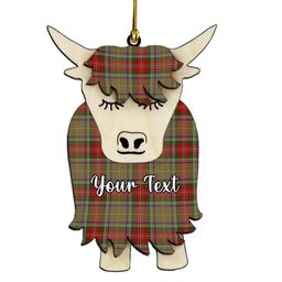 ScotsTee Shop Scottish Muirhead Old Couple Tartan Highland Cow Ornament Acrylic