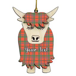 ScotsTee Shop Scottish Munro Ancient Couple Tartan Highland Cow Ornament Acrylic