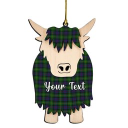 ScotsTee Shop Scottish Tait 1 Couple Tartan Highland Cow Ornament Acrylic