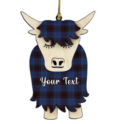 ScotsTee Shop Scottish Home Vestiarium Scoticum Couple Tartan Highland Cow Ornament Acrylic