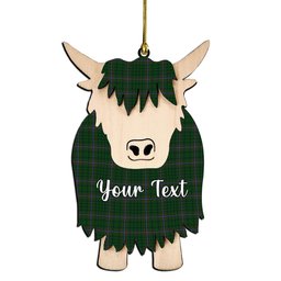 ScotsTee Shop Scottish McRae Couple Tartan Highland Cow Ornament Acrylic