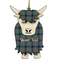 ScotsTee Shop Scottish McThomas Hunting Ancient Couple Tartan Highland Cow Ornament Acrylic