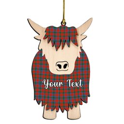 ScotsTee Shop Scottish Sinclair Lyon Count Ancient Couple Tartan Highland Cow Ornament Acrylic